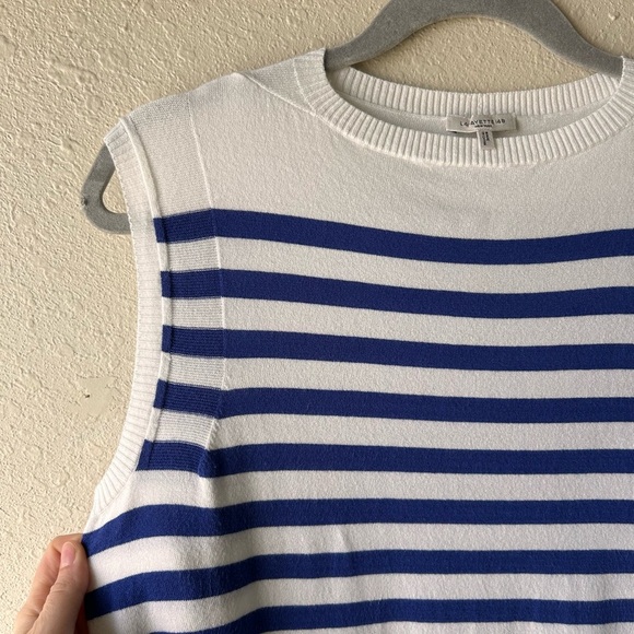 Lafayette 148 New York Lapis & white stripe tank - Picture 3 of 7